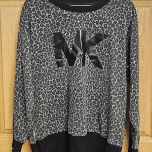 Michael Kors Gray Leopard Print Top